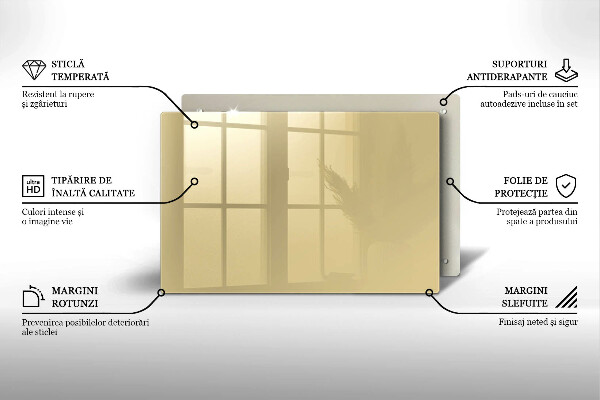 Steklena podloga za rezanje Bež barva