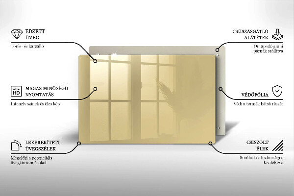 Steklena podloga za rezanje Bež barva