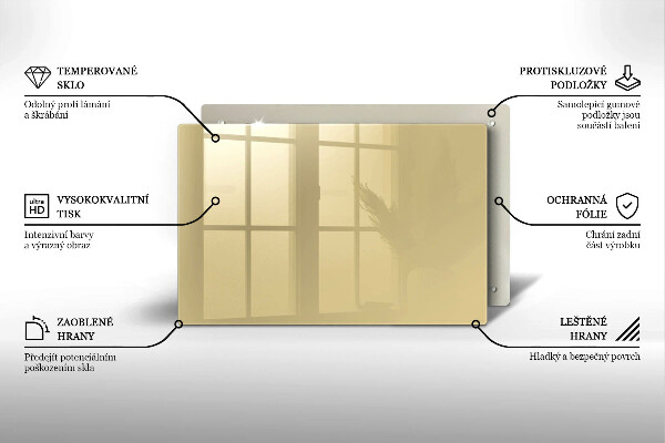Steklena podloga za rezanje Bež barva