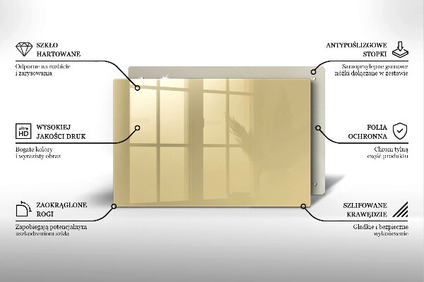Steklena podloga za rezanje Bež barva