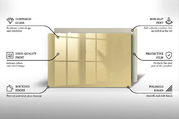 Steklena podloga za rezanje Bež barva
