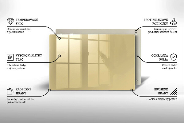 Steklena podloga za rezanje Bež barva