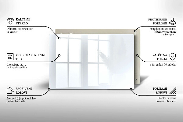 Steklena podloga za rezanje Bela barva