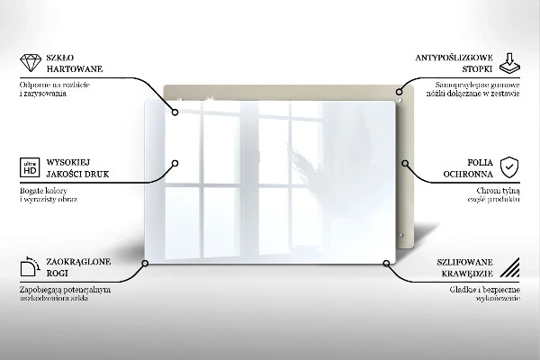 Steklena podloga za rezanje Bela barva