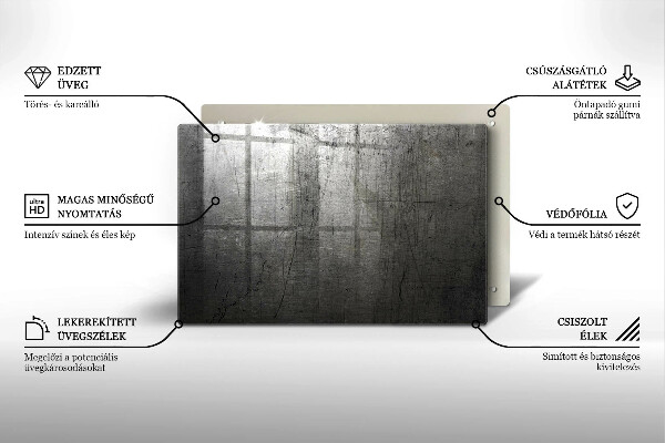 Steklena podloga za rezanje Kovinska tekstura