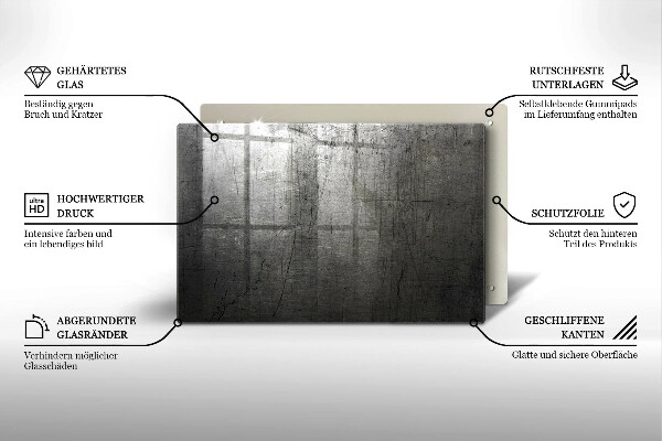 Steklena podloga za rezanje Kovinska tekstura