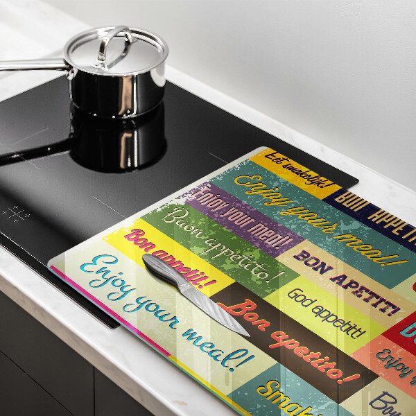 Steklena podloga za rezanje Podnapisi Bon appetit jeziki