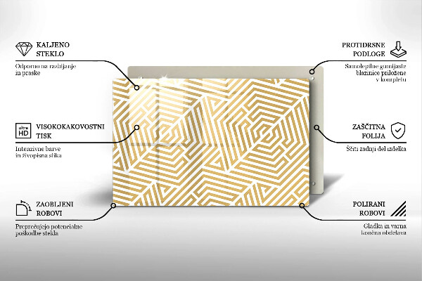 Steklena podloga za rezanje Geometrijske črte