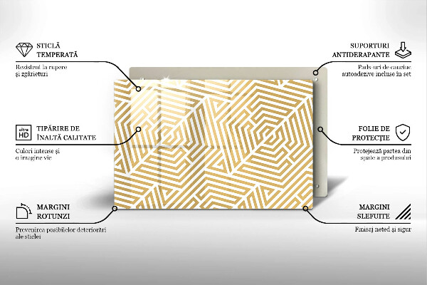 Steklena podloga za rezanje Geometrijske črte