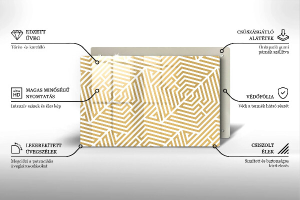 Steklena podloga za rezanje Geometrijske črte