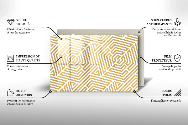 Steklena podloga za rezanje Geometrijske črte
