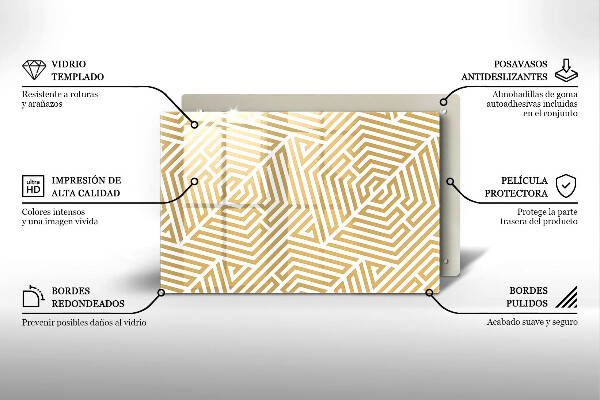 Steklena podloga za rezanje Geometrijske črte