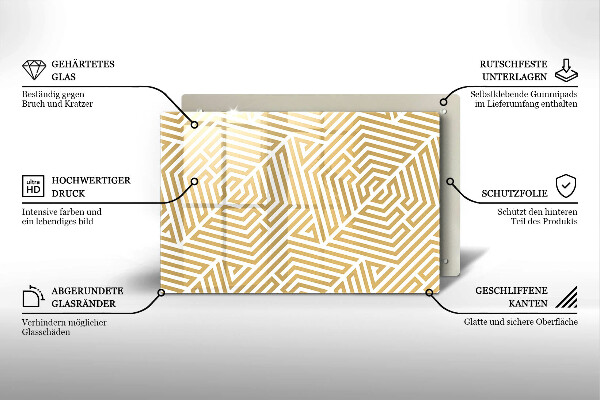 Steklena podloga za rezanje Geometrijske črte