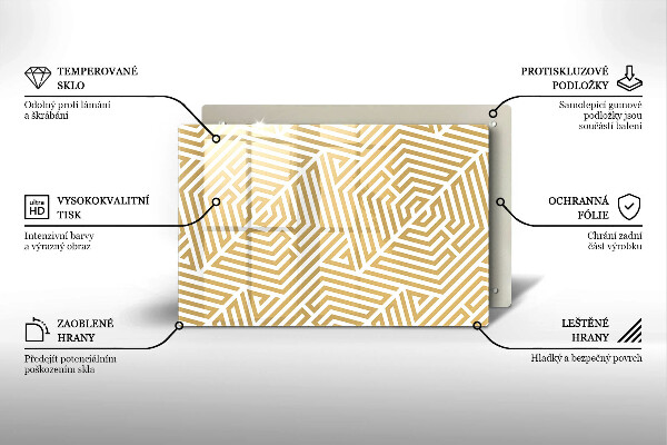 Steklena podloga za rezanje Geometrijske črte