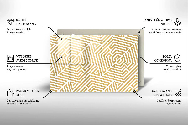 Steklena podloga za rezanje Geometrijske črte