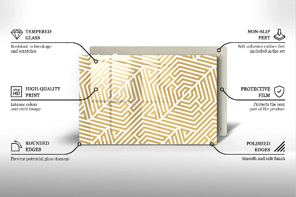Steklena podloga za rezanje Geometrijske črte