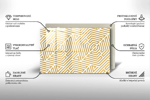 Steklena podloga za rezanje Geometrijske črte