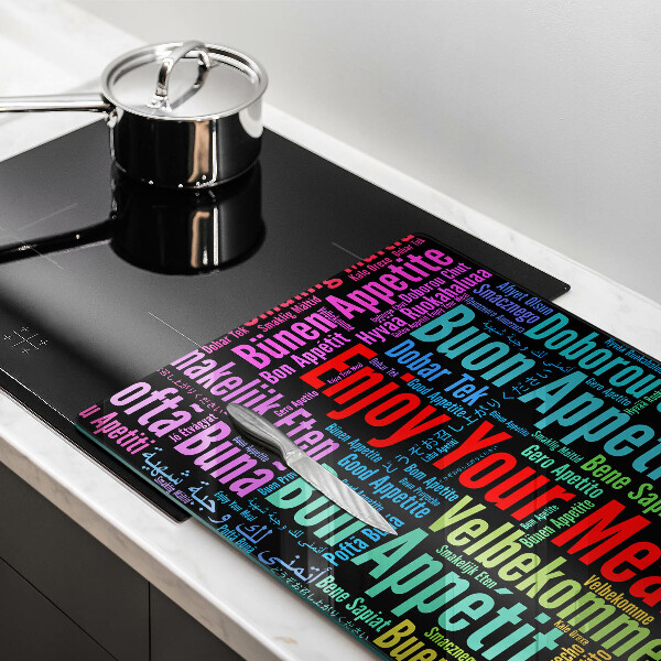 Steklena podloga za rezanje Podnapisi Bon appetit jeziki