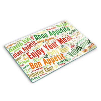 Steklena podloga za rezanje Podnapisi Bon appetit jeziki