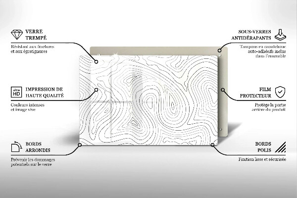 Steklena podloga za rezanje Abstraktne oblike