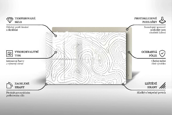 Steklena podloga za rezanje Abstraktne oblike
