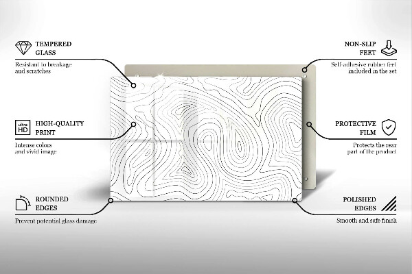 Steklena podloga za rezanje Abstraktne oblike