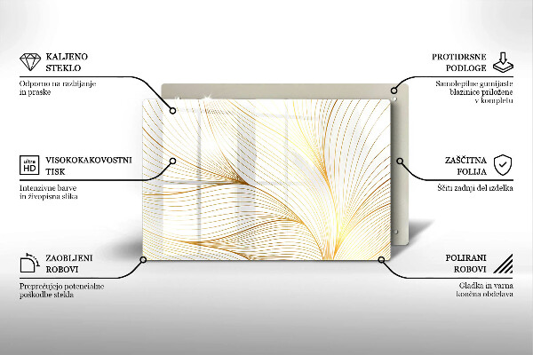 Steklena podloga za rezanje Vzorec modernih linij