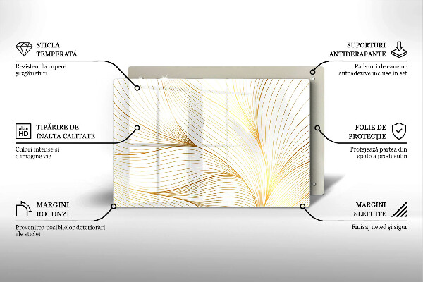 Steklena podloga za rezanje Vzorec modernih linij