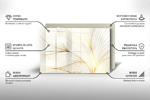 Steklena podloga za rezanje Vzorec modernih linij