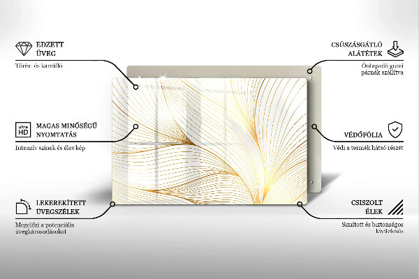 Steklena podloga za rezanje Vzorec modernih linij