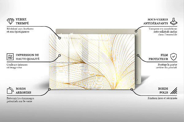 Steklena podloga za rezanje Vzorec modernih linij