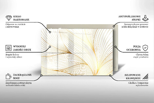Steklena podloga za rezanje Vzorec modernih linij