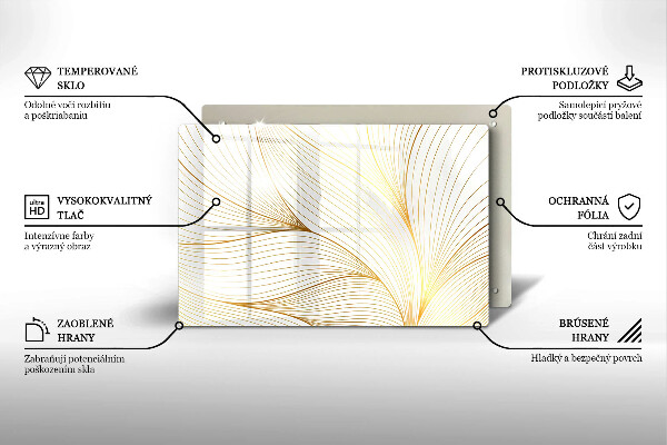 Steklena podloga za rezanje Vzorec modernih linij