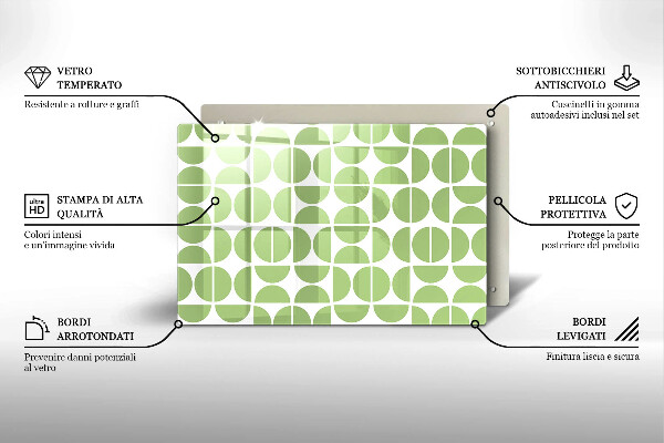 Steklena podloga za rezanje Vzorec boho oblik