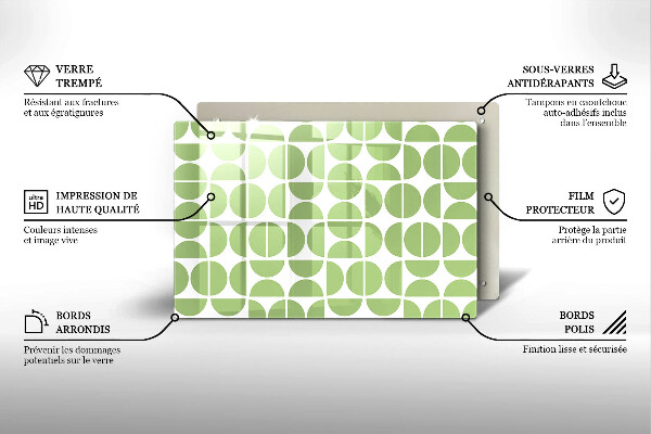 Steklena podloga za rezanje Vzorec boho oblik