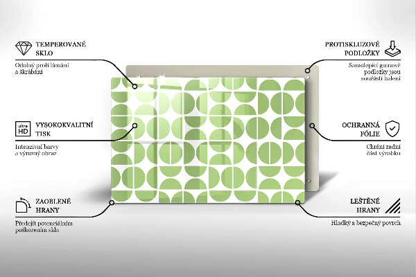 Steklena podloga za rezanje Vzorec boho oblik