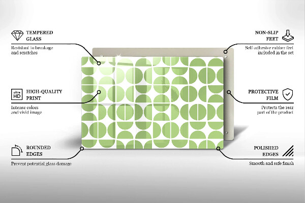 Steklena podloga za rezanje Vzorec boho oblik