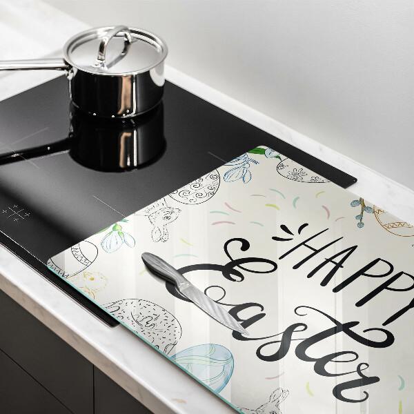 Steklena podloga za rezanje Happy Easter