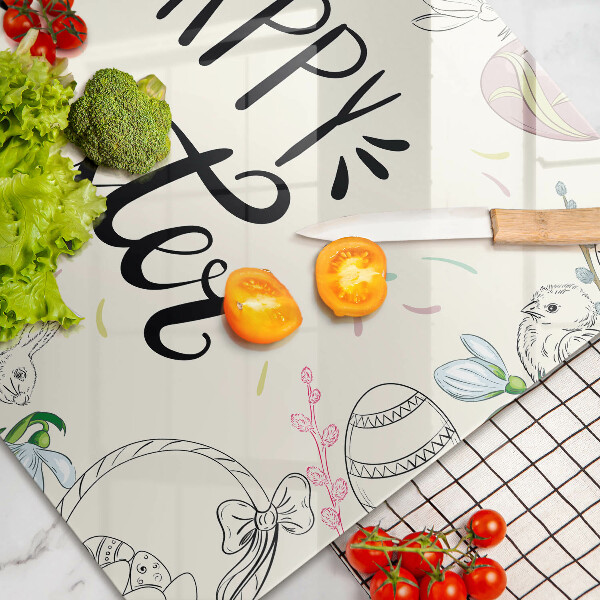 Steklena podloga za rezanje Happy Easter