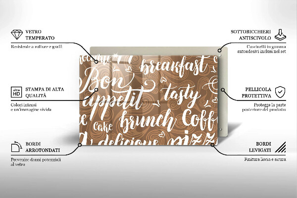 Steklena podloga za rezanje Bon appetit podnapisi