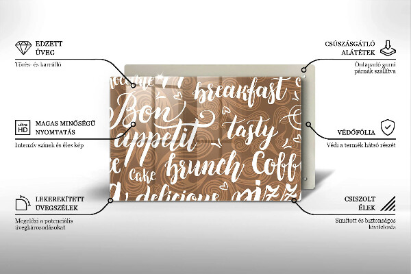 Steklena podloga za rezanje Bon appetit podnapisi