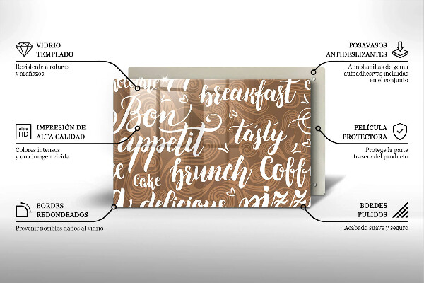 Steklena podloga za rezanje Bon appetit podnapisi