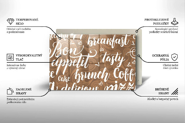 Steklena podloga za rezanje Bon appetit podnapisi