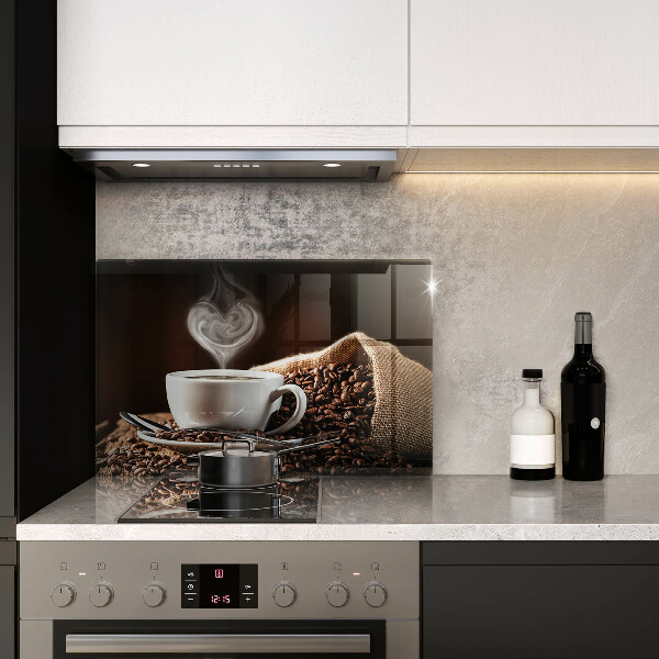 Steklena podloga za rezanje Kava in skodelica