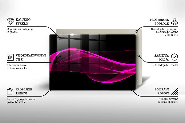 Steklena podloga za rezanje Rožnata abstrakcija