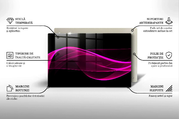 Steklena podloga za rezanje Rožnata abstrakcija