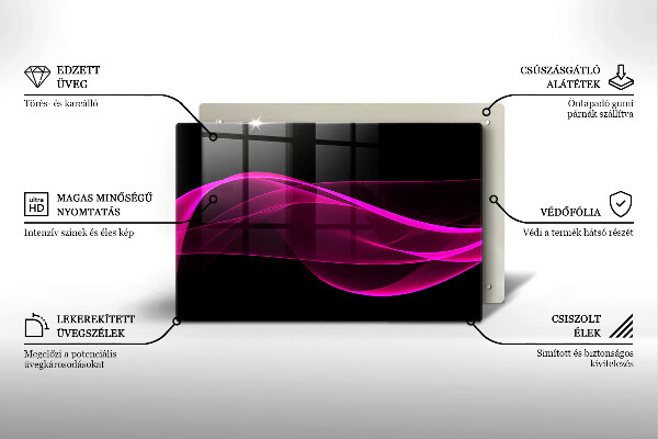 Steklena podloga za rezanje Rožnata abstrakcija