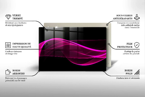 Steklena podloga za rezanje Rožnata abstrakcija