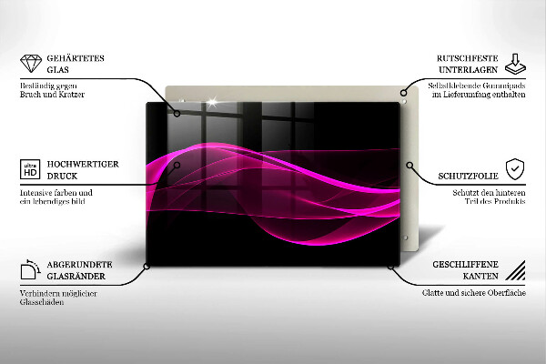 Steklena podloga za rezanje Rožnata abstrakcija