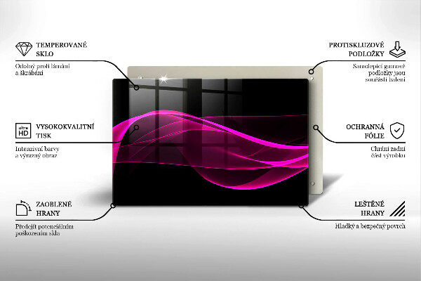 Steklena podloga za rezanje Rožnata abstrakcija